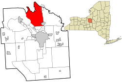Onondaga County New York incorporated and unincorporated areas Clay highlighted